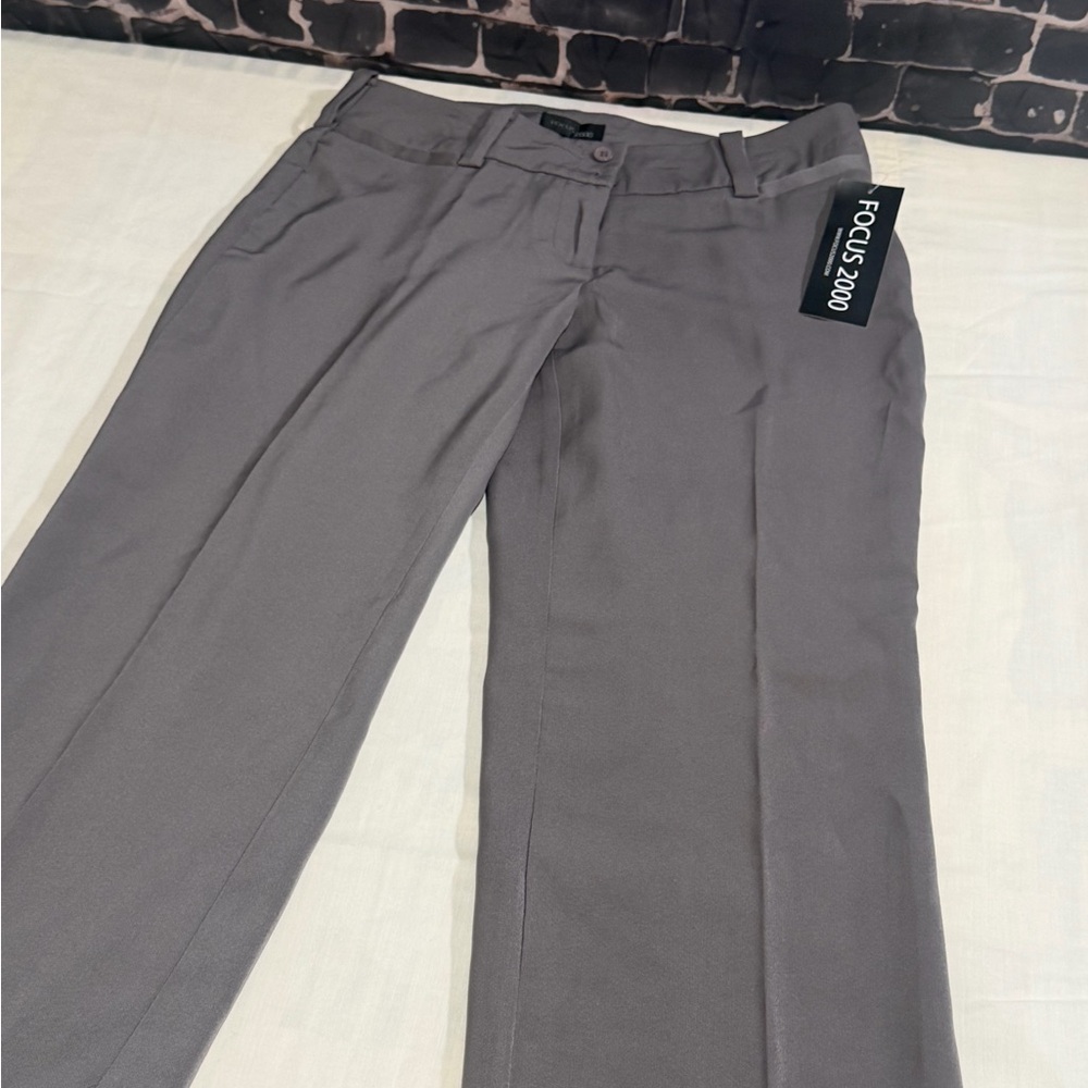 Focus 2000 Women’s Size 4 Gray Dress Pants Wide Leg Career Slacks NWT